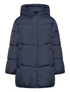 Hood Quilted Coat Foret Jakke Navy Mango