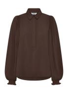 Sranne Mayson Shirt Tops Shirts Long-sleeved Brown Soft Rebels
