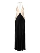 Yve Contrast Halter Dress Maxikjole Festkjole Black Bardot