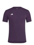 Adizero E Tee Sport T-Kortærmet Skjorte Purple Adidas Performance