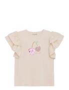 T-Shirt Ss Tops T-Kortærmet Skjorte Beige Minymo