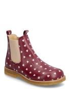 Booties - Flat - With Elastic Boots Støvler Burgundy ANGULUS