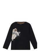 T-Shirt Ls Tops T-shirts Long-sleeved T-Skjorte Navy Minymo