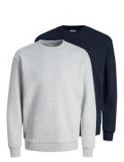 Jjebradley Sweat Crew 2Pk Mp Tops Sweatshirts & Hoodies Sweatshirts Gr...