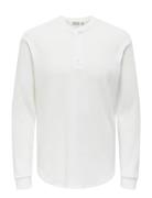 Onstobie Reg Ls Henley Tee Noos Tops T-Langærmet Skjorte White ONLY & ...