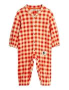 Gingham Aop Fleece Overall Baby Outerwear Fleece Outerwear Fleece Cove...