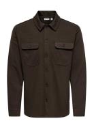 Onsnewkodyl Overshirt Sweat Noos Tops Overshirts Brown ONLY & SONS