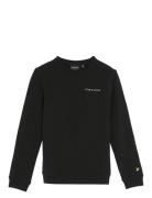 Script Crew Neck Sweatshirt Tops Sweatshirts & Hoodies Sweatshirts Bla...