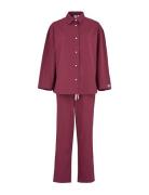 Aura Pyjamas Set Pyjamas Nattøj Burgundy Becksöndergaard