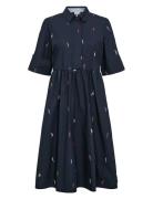 Nukiva Dress Knælang Kjole Navy Nümph
