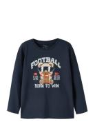 Nmmvux Ls Top Tops T-shirts Long-sleeved T-Skjorte Navy Name It