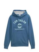 Hoodie With Print Tops Sweatshirts & Hoodies Hoodies Blue Tom Tailor