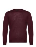 Miguel Roundneck Designers Knitwear Round Necks Burgundy Oscar Jacobso...