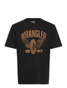 Americana Tee Tops T-Kortærmet Skjorte Black Wrangler
