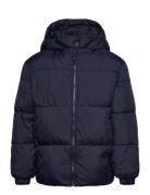Hood Quilted Coat Foret Jakke Navy Mango