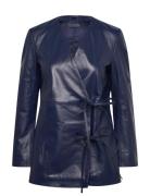 2Nd Alotte - Fine Leather Læderjakke Skindjakke Navy 2NDDAY