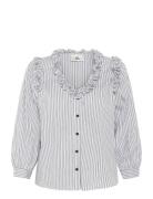 Kbbeatrice Blouse Tops Blouses Long-sleeved Blue Karen By Simonsen