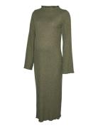 Mlsadie Ls Hn Jrs Midi Dress Knælang Kjole Khaki Green Mamalicious