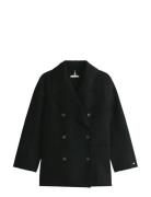 Df Wool Blend Reg Peacoat Uldfrakke Frakke Black Tommy Hilfiger