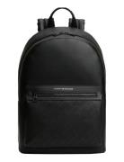 Th Monogram Backpack Rygsæk Taske Black Tommy Hilfiger