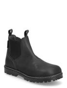 Booties - Flat - With Zipper Boots Støvler Black ANGULUS
