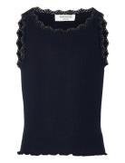 Rkbalta Sl Short Lace Top Tops T-shirts Sleeveless Navy Rosemunde Kids