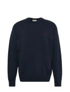 Eu Ls Cotton Relaxed Crewnk Swea Tops Knitwear Round Necks Navy Calvin...