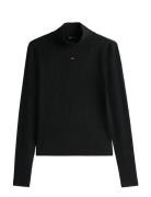 Tjw Essential Mock Neck Tops Knitwear Turtleneck Black Tommy Jeans
