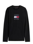 Linear Flag Graphic Ls Tee Tops T-Langærmet Skjorte Black Tommy Hilfig...