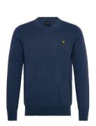 Cotton Merino V Neck Jumper Tops Knitwear V-necks Navy Lyle & Scott