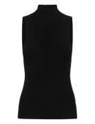 Crdela Knit Sleeveless Turtleneck Tops Knitwear Turtleneck Black Cream