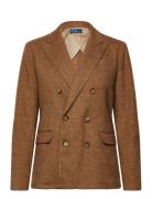 Double-Breasted Herringb Blazer Blazers Double Breasted Blazers Brown ...