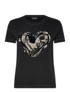 Letter Core Tops T-shirts & Tops Short-sleeved Black Desigual