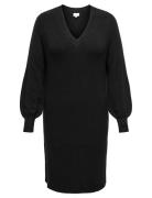 Carkatia Ls V-Neck Dress Knt Noos Knælang Kjole Black ONLY Carmakoma