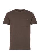 Kolding Organic Tee S/S Tops T-Kortærmet Skjorte Brown Clean Cut Copen...