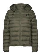 Water-Resistant Packable Hooded Jacket Foret Jakke Khaki Green Polo Ra...