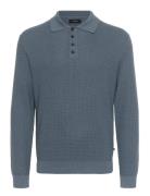 Maker Tops Knitwear Long Sleeve Knitted Polos Blue Matinique