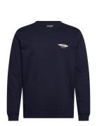 Ls Americana Tee Tops T-Langærmet Skjorte Navy Wrangler