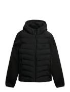 Hooded Storm Knit Hybrid Jkt Foret Jakke Black Superdry
