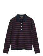 Reg Breton Striped Ls Pique Polo Tops T-shirts & Tops Polos Blue GANT