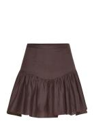 Amorette Linen Mini Skirt Skirts Short Skirts Brown Bardot