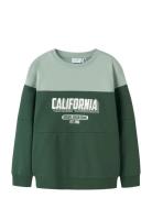 Nkmvemil Ls Nreg Sweat Bru Tops Sweatshirts & Hoodies Sweatshirts Gree...