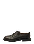 Slhotis Leather Toe-Cap Shoe Shoes Business Derby Shoes Brown Selected