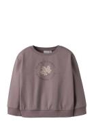 Nmfviloui Ls Rlx Sweat Bru Tops Sweatshirts & Hoodies Sweatshirts Purp...