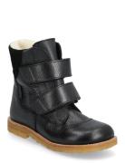 Boots - Flat - With Velcro Vinterstøvler Med Burrebånd Black ANGULUS