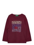 T-Shirt L/S Tops T-shirts Long-sleeved T-Skjorte Burgundy United Color...