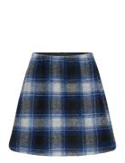 Ihwooly Check Skirts Short Skirts Navy ICHI