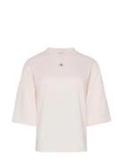 Ss Woven Label Over D Tee Tops T-shirts & Tops Short-sleeved White Cal...