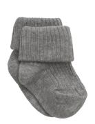 Cotton Rib Baby Socks Socks & Tights Baby Socks Grey Mp Denmark