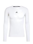 Tf Ls Tee Sport T-Langærmet Skjorte White Adidas Performance